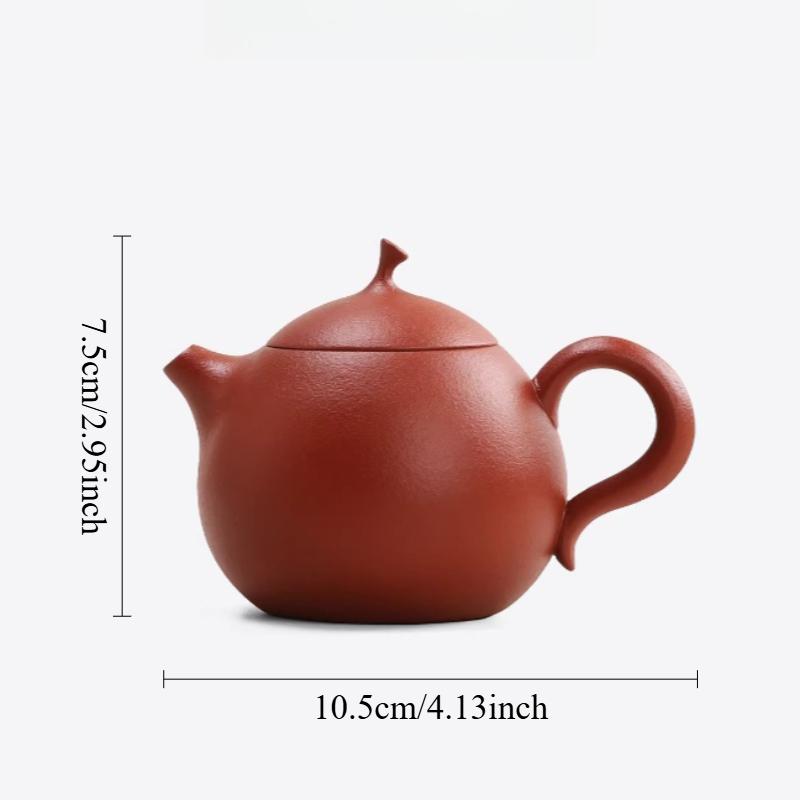

150ml Yixing Teapot Cinnabar Eggplant and Melon Pot Household Big Red Robe Teapot Chinese Pear Shaped Small Capacity Teapot