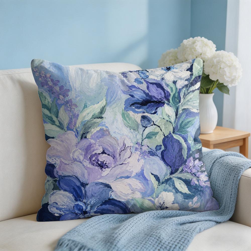 Flower Graffiti Cushion Cover Short Plush Soft DoubleSided Printing Pillow Case Cozy Sofa Bedroom Home Decor Gift