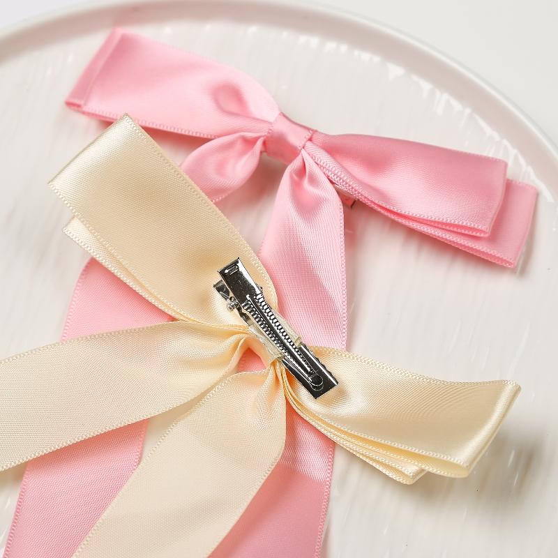 Baby Girls Bowknot Clip Headwear Hair Accessories Solid Color Elegance Headwear Hairpins Advanced Princess duckbill clip Hair clip