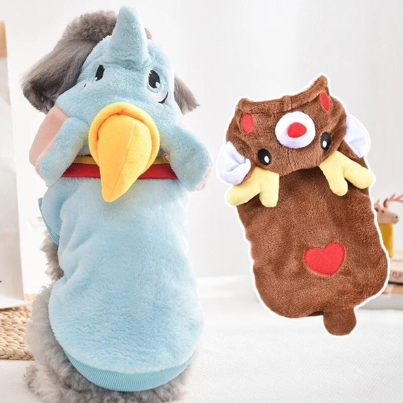 

Одежда на Рождество и Хэллоуин для маленьких и средних собак, утепленная теплая толстовка с капюшоном для домашних животных, одежда для корги, французского бульдога, чихуахуа, одежда с капюшоном