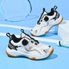 Kids' Waterproof Leather Badminton Shoes with Rotating Buckle and Non-slip Soft Sole for Boys and Girls, Spring/Autumn 2025