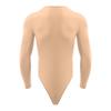 Body cu Mânecă Lungă pentru Bărbați, Piesă Unică, Leotard, Design cu Gât Rotund, Nasturi Presați, Imbrăcăminte Casual la Modă