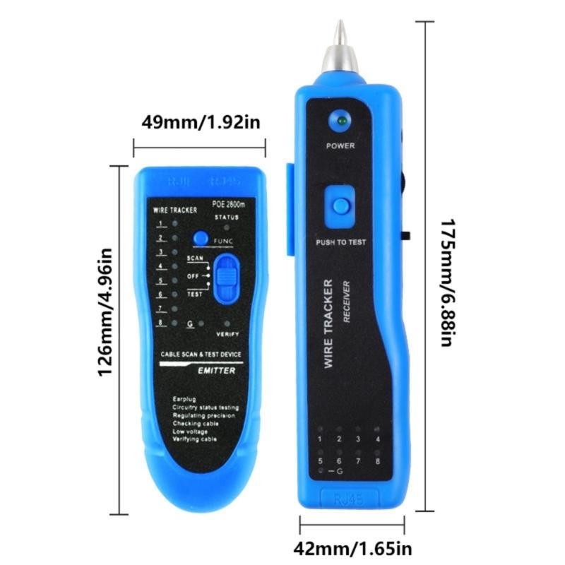 Portable POE/RJ45 Networking Tester Networking Line Finder for Accurate Cable Length Connectivities CAT5e CAT6 CAT6a
