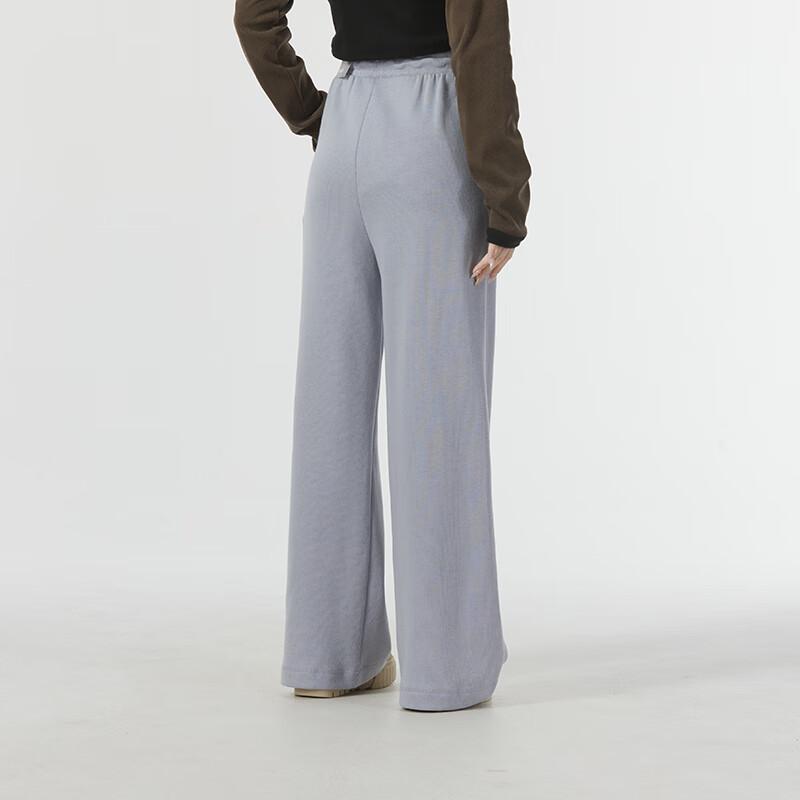 Puma Letter Embroidery Loose Wide-Leg Running Training Fitness Knitted Pants Women Bottoms Gray 626045-63