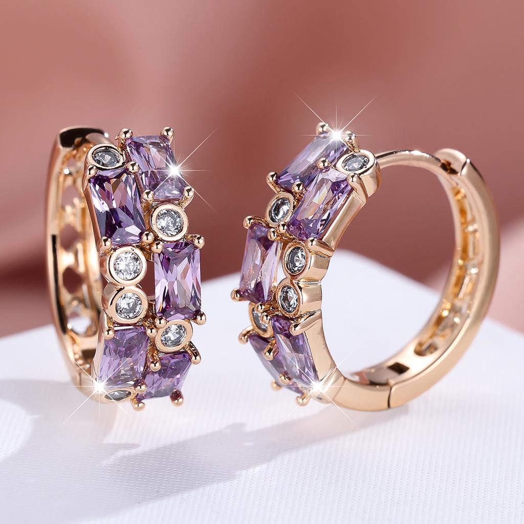 1 Paar goldene Farbe Rechteckschliff Weiß Schwarz Blau Lila Stein Tropfen Ohrringe Baumeln Haken Ohrringe Hochzeit Schmuck Geschenke