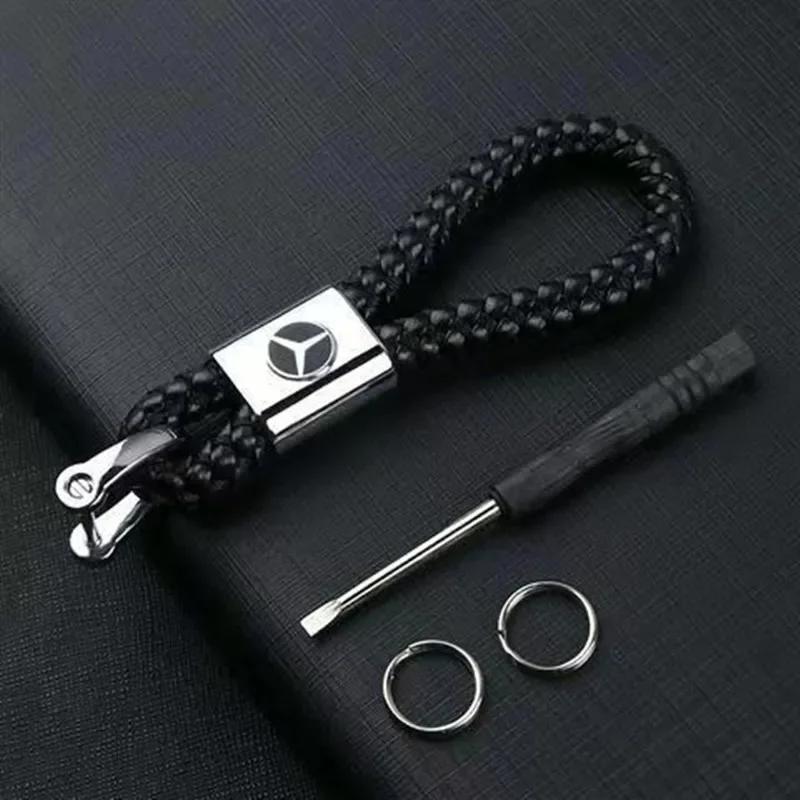 DQY2 1PCS Car Braided Keychain Holder Auto Key Rope Keyring for Mercedes Benz New B/C/E Class A Class C200L GLC GLK New CLA GLA