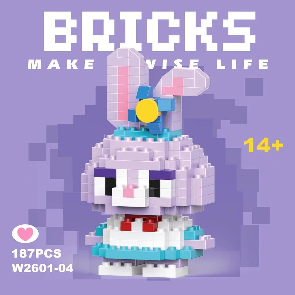 No Box  6Cm High Building Blocks Stitch Kawaii Mini Desktop Ornaments Youth Toys Room Decoration Anime Cartoon Halloween