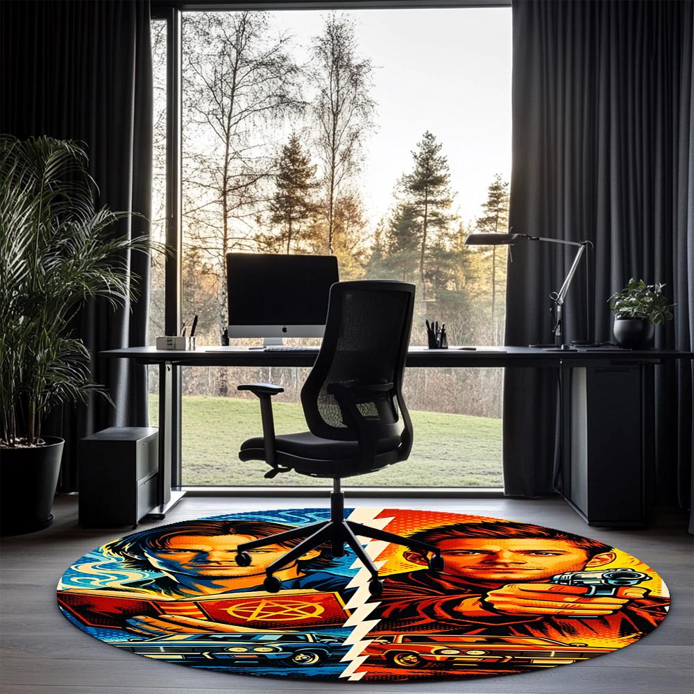 Supernatural Printed Round Rug Carpet Chair Rug Area Rug Entryway Doormats,for Office Chair Living Room Bedroom Kitchen Room.