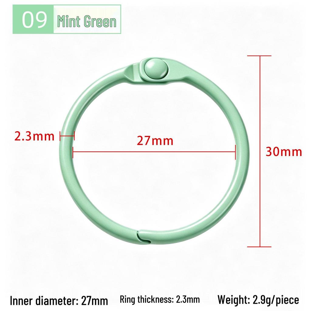 30mm Colorful Metal Book Ring & Keychain Buckle - DIY Open Jump, Loose-Leaf & Card Holder