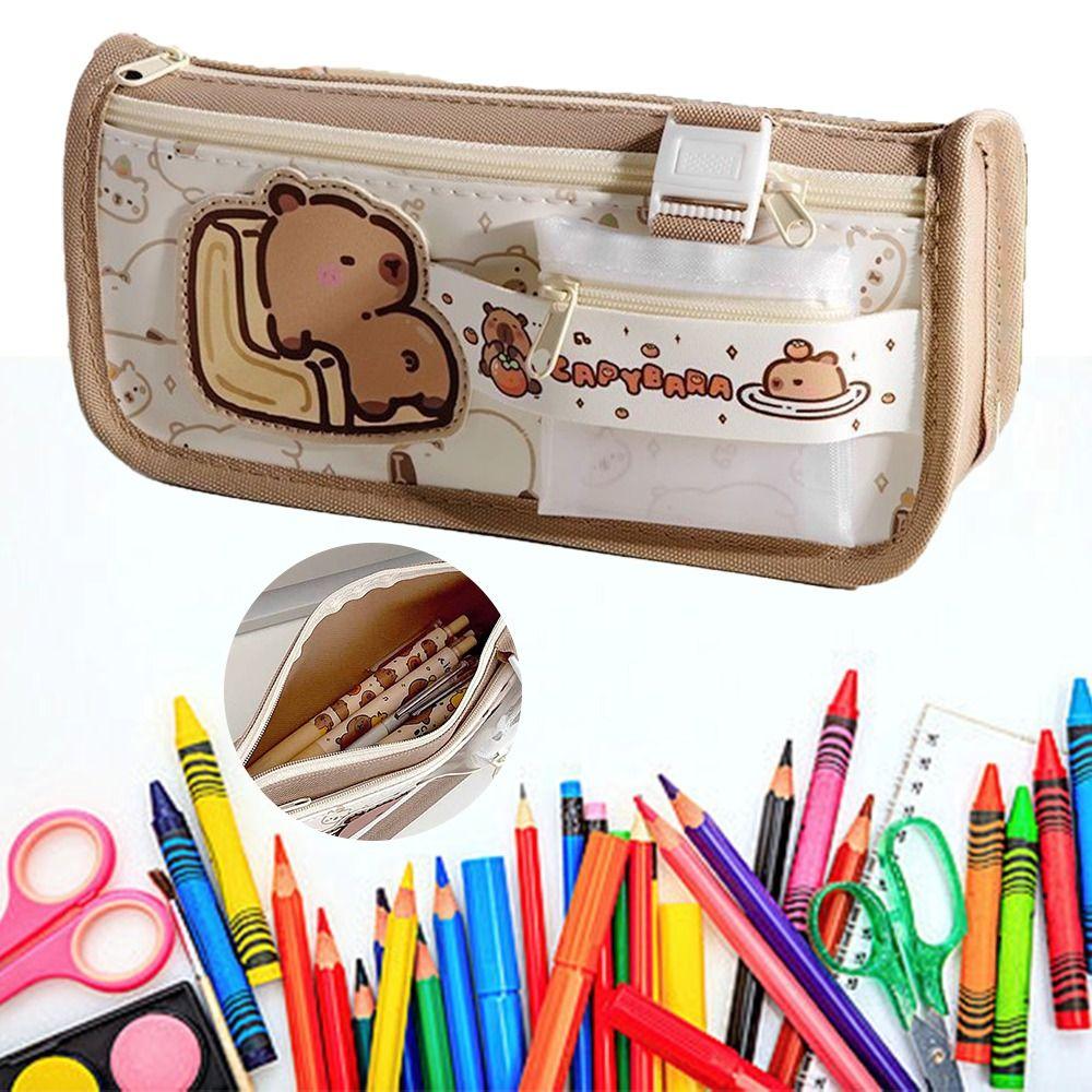 Capybara Pencil Case Multilayer Stationery Bag Multifunctional Stationery Storing Bag  Gift
