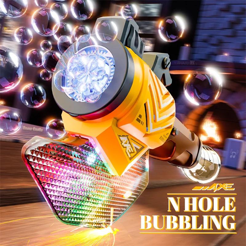 Non-Toxic Axe Bubble Gun Handheld Bubble Stick With Lights Automatic Soap Bubbles Toy Outdoor Party Games Children'S Toys For Kids Children