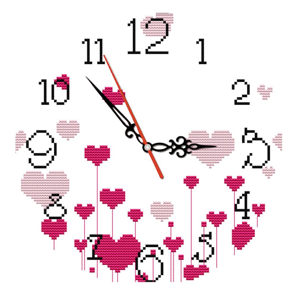 Buy Artwork Kit 14CT Stamped Clock Needlework DIY Cross Stitch (G305