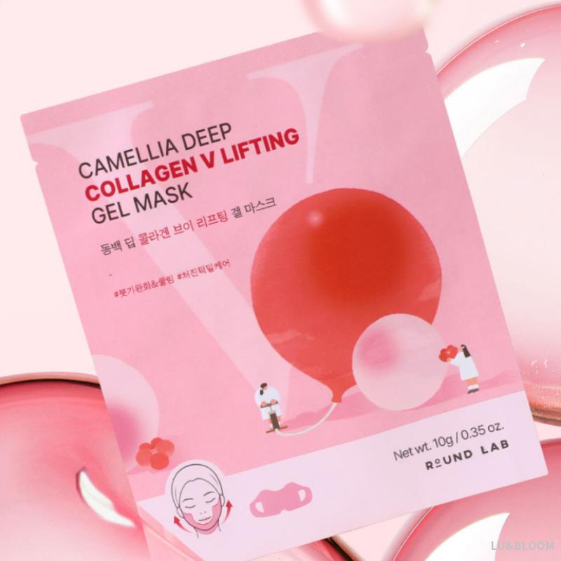ROUND LAB Camellia Deep Collagen V Lifting Gel Mask 4 EA (+Free Gift)