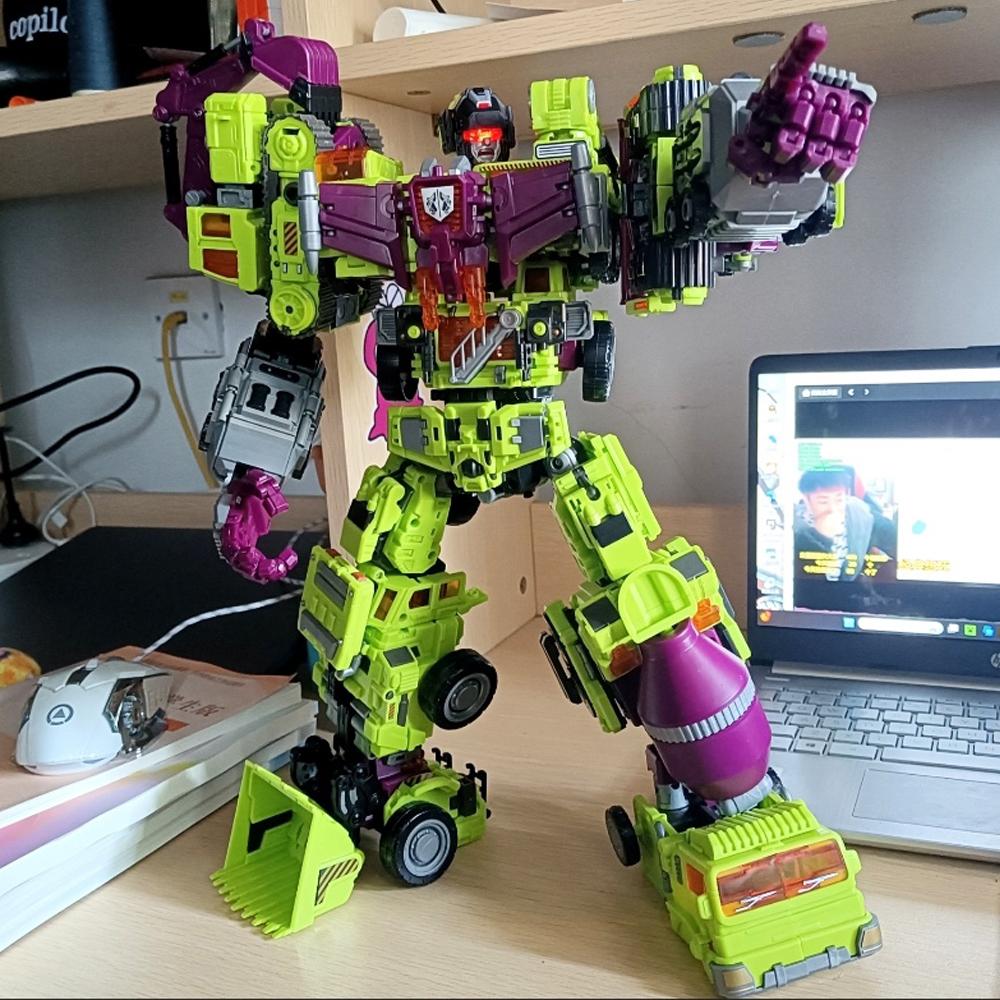 Transformation Toys NBK 6in1 Devastator Bonecrusher Mixmaster Engineering Car Damage Action Figure Deformation Robot Anime Model