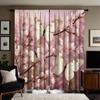 2 Pieces HD Digital Pink Butterfly Cherry Blossom Romantic Curtains Home Decorating Style Decorating Living Room Bedroom Rodding