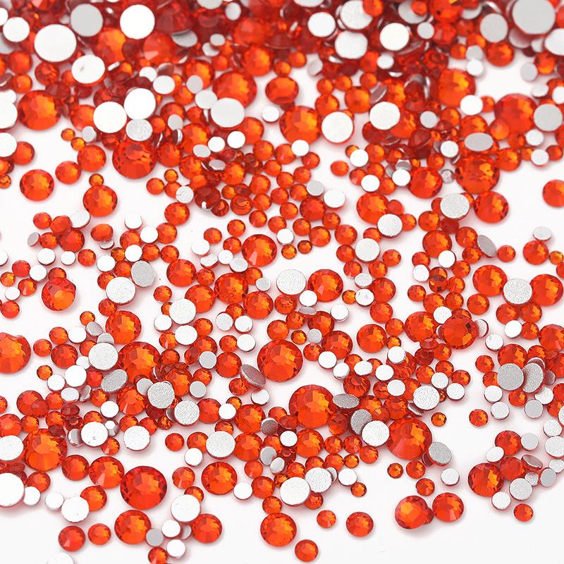 Nail Art Decorations: 1440 Mixed Crystal Glass Rhinestones, Colored Flat-Backed for DIY
