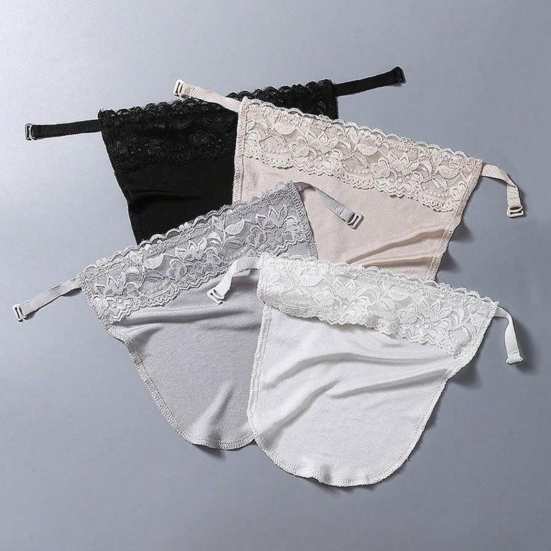 4pcs/Set Lace Trim Breathable Fashion Adjustable Chest Coverage Fake Collar for Daily Wear Valentines