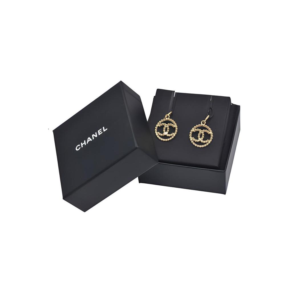 Chanel Metal Double C Round Earrings Women Earrings Gold AB7785-B07487-NG674