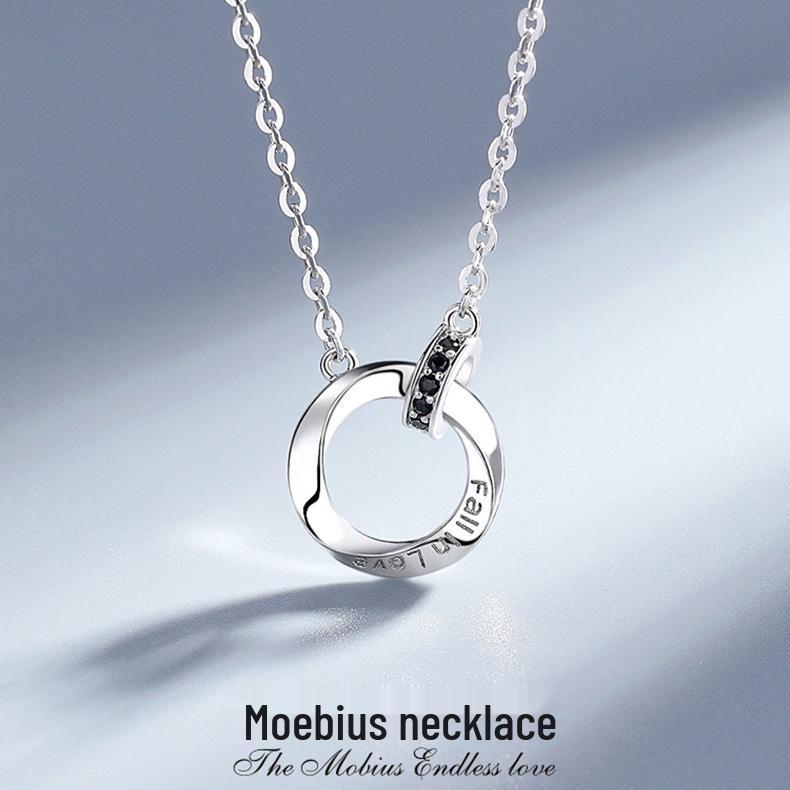 Mobius Strip Couples Necklace - Fashionable Valentine s Day Gift Pendant for Girlfriend or Boyfriend