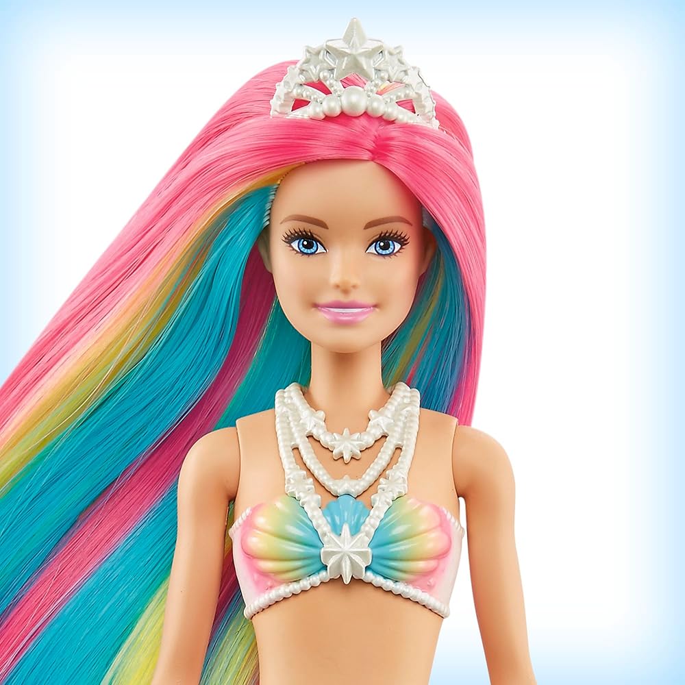 Barbie Rainbow Magic Color Changing Mermaid Doll Set with House and Accessories for Ages 3 and Up