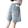 2025 Neue Mädchen Bestickte Denim Sommer-Shorts: Stilvolles & Leichtes Fünf-Punkt-Design für Große Mädchen