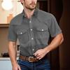 Men'S Fashionable Lapel And Shoulder Length Short Sleeved Casual Top