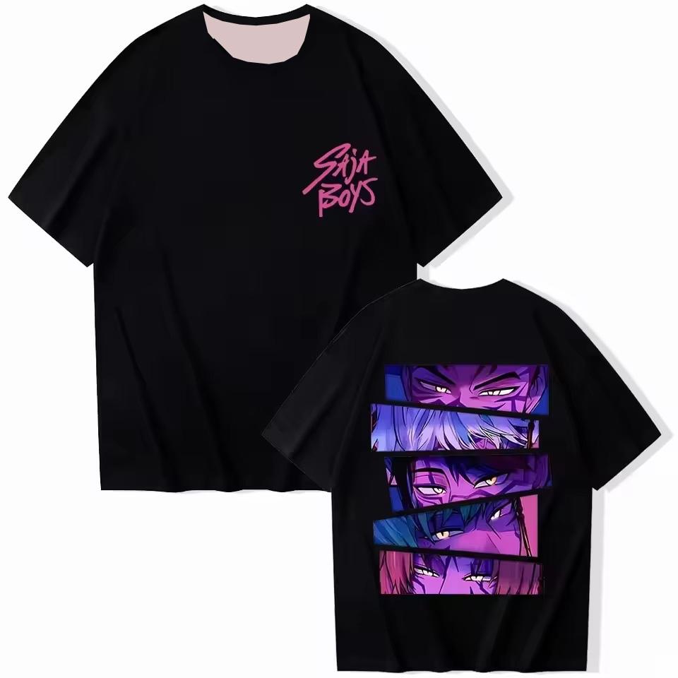 KPop Demon Hunter T-shirt 3D Saja Boys Print Kid Anime Tee Y2k Top Men Women Short Sleeve T Shirt Harajuku Cute Clothes for Girl