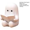 Ghost Reading Book Figurine, 3D Printed Cute Mini Sitting Ghost Statue for Halloween Bookshelf, Desk, Indoor Home Decor