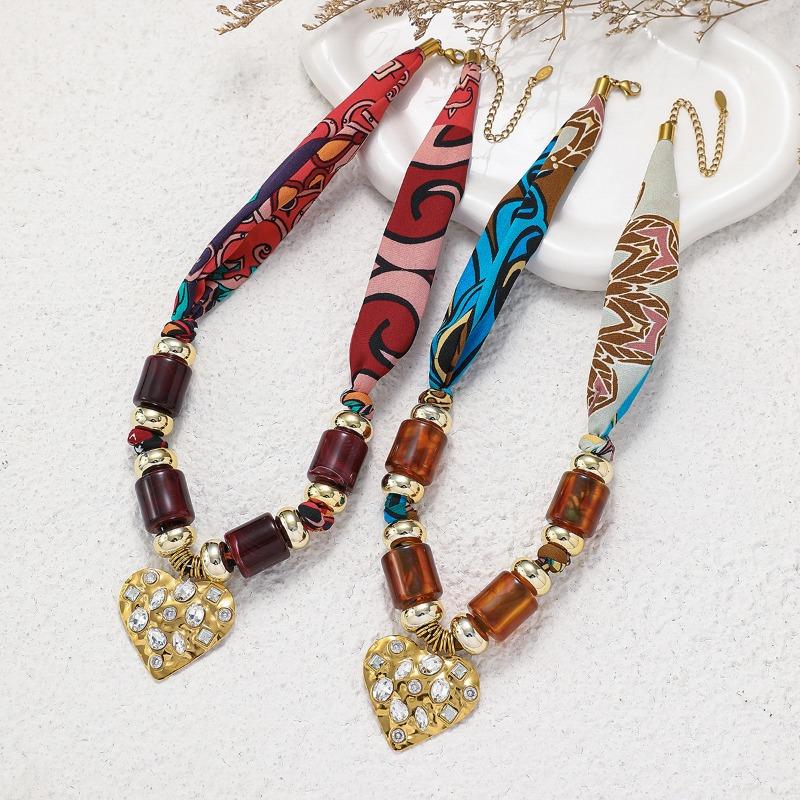 Women S Vintage Vacation Style Fabric Beaded Trendy Neck Scarf