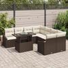 VidaXL Ensemble de canapé de jardin 9 pièces avec coussins en poly rattan marron 3348974