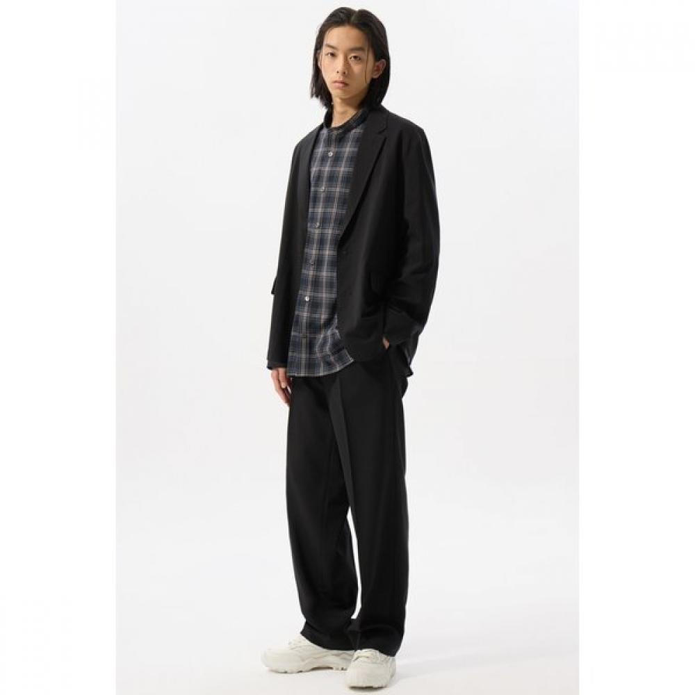 Customellow Black Relax Fit Setup Pants Cwpam25421bkx