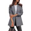 Women's  Work Casual Long Sleeve V-Neck Single Button Solid Color Coat