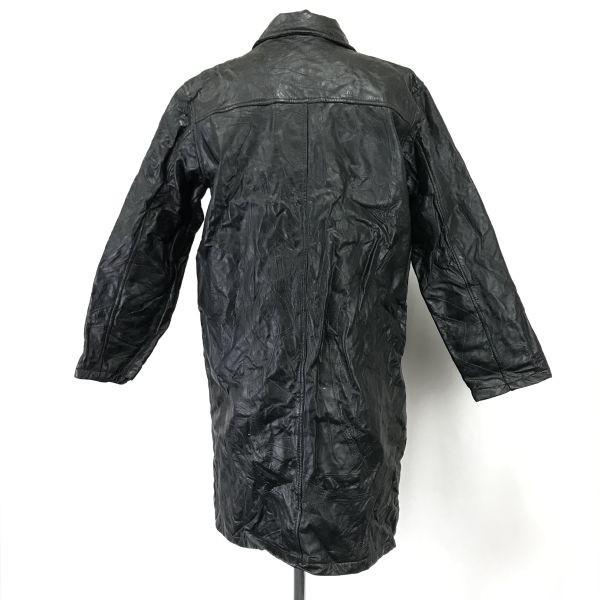 Daiei Trading Lamb Leather Sten Collar Coat Men L Black Quilted(USED)
