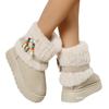 Winter Large Size Beaded Wool Thickened Cotton Shoes Women's Cross-border Round Head Plush Thick-soled Warm Snow Boots