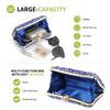 uxcell Women's Sparkling Crystal Rhinestone Evening Clutch Bag with Two Chain Straps, Blue, for Weddings, Evenings, and Weekends