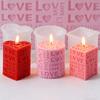 Top Quality 3D Love Pillar Candle Mold Embossed Love Letters Cylinder Cube Mold Heart Pillar Candle Mold DIY Gift Mold