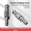 Stainless Steel High Pressure Nozzle 1/4inch Quickly connect 1 Front 6 Back Nozzle Professional Drain Cleaning Tool