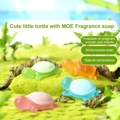 Yousheng 4Pcs Little Turtle Essential Oil Soap Handmade Kids Fragrance Soap Cute Turtle Design Bath Moisturizing Scented Soap Gentle Skin Care Soap