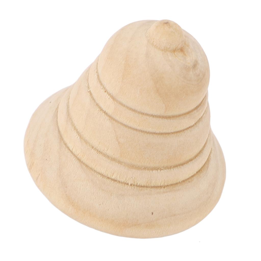 10 Buc. Decor Clopoțel din Lemn Gol Drăguț Neterminat Ornament Clopoțel de Crăciun cu Șnur de Agățat