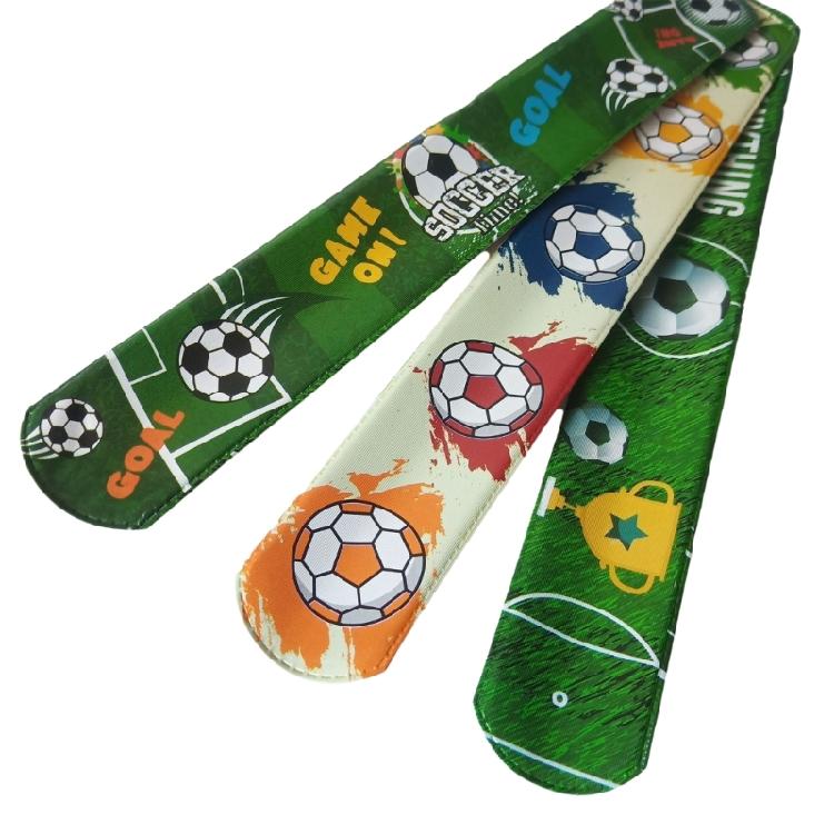 12Pcs Soccer Glove Pattern Slap Bracelets Kids Wristband Football Snap Bracelet