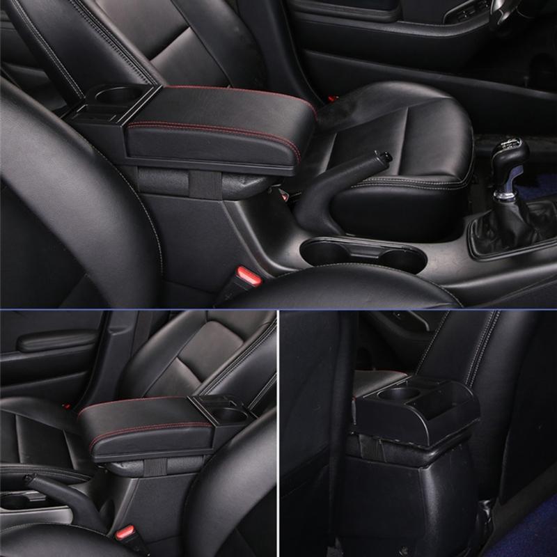 Universal Center Console Armrest Cushion for Vehicle SUV Auto Breathable Pad Seat Elbow Support with Storage Compartment