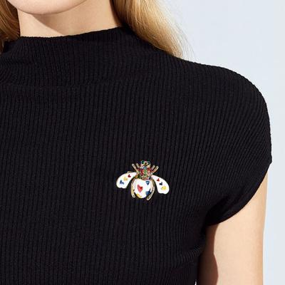 Fashion Crystal Enamel Heart Bee Insect Brooch Pin Scarf Corsage Jewelry Gift