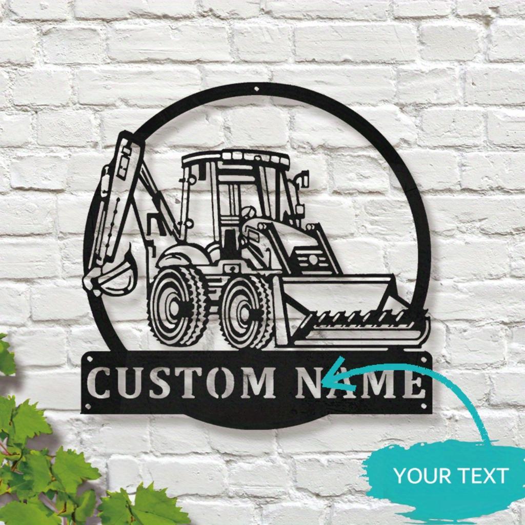 Metal Wall Art Backhoe Loader Truck Sign, Custom Heavy Equipment Decor, Sleek Garage Man Cave Gift