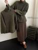 Women's 2025 Wool Turtleneck Sweater - Thick, Plush Fleece, High Neck Base Layer for Autumn & Winter