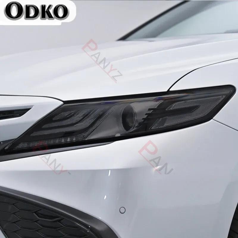 Car Headlight Tint Smoked Black Protective Film TPU Stickers TPU Sticker  For Toyota Camry XV70 2018