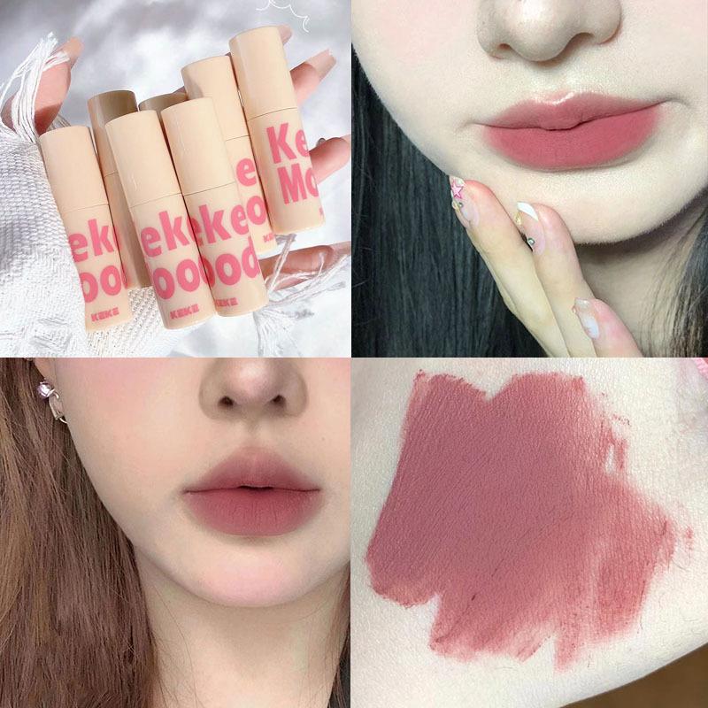 KeKeMood Velvet Matte Lip Mousse: Long-Lasting, Whitening, Affordable Gloss for Students