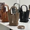 Genuine Leather Women's Bag Bucket Simple Elegant High-end Vegetable Basket First-layer Cowhide Handbag