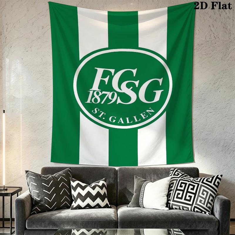 Fc St Gallen Wall Tapestry Aesthetic Wall Hanging Printed Fabric Blanket Decorative Tapestries for Bedroom Living Room Home Decor