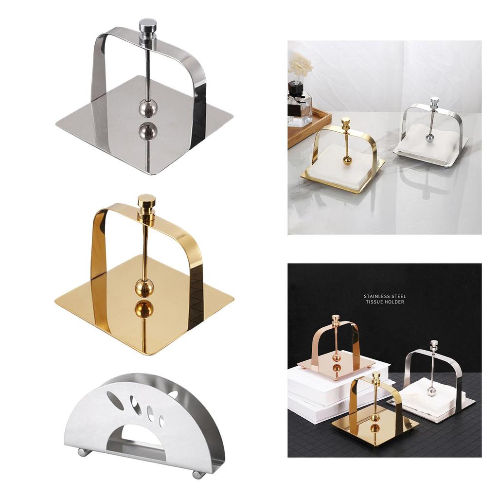 Stainless Steel Napkin Holder Table Organizer Smooth Tissue Dispenser Napkin Rack for Coffee Shops Clubs Banquets Household