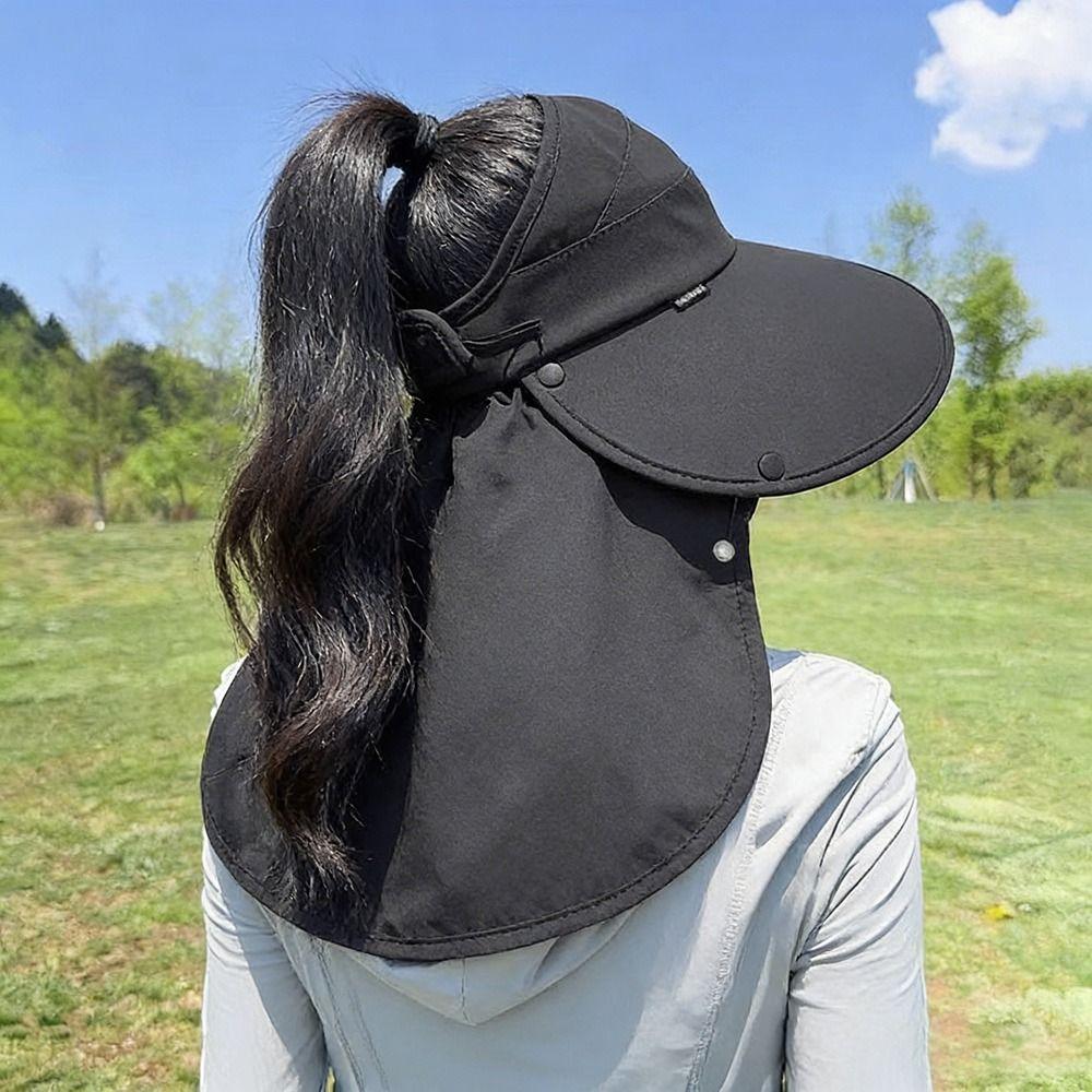 Foldable Sunscreen Cap Breathable Shawl Cap Fashion Bucket Hat  Summer